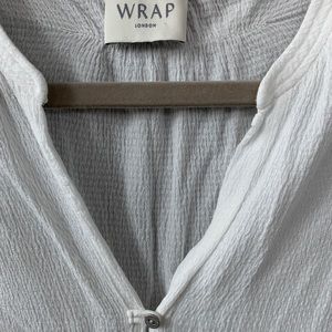 Wrap London gauzy white v-neck shirt